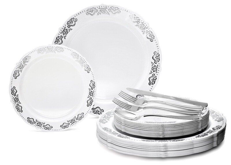 Portofino White &amp; Silver + Silver Silverware