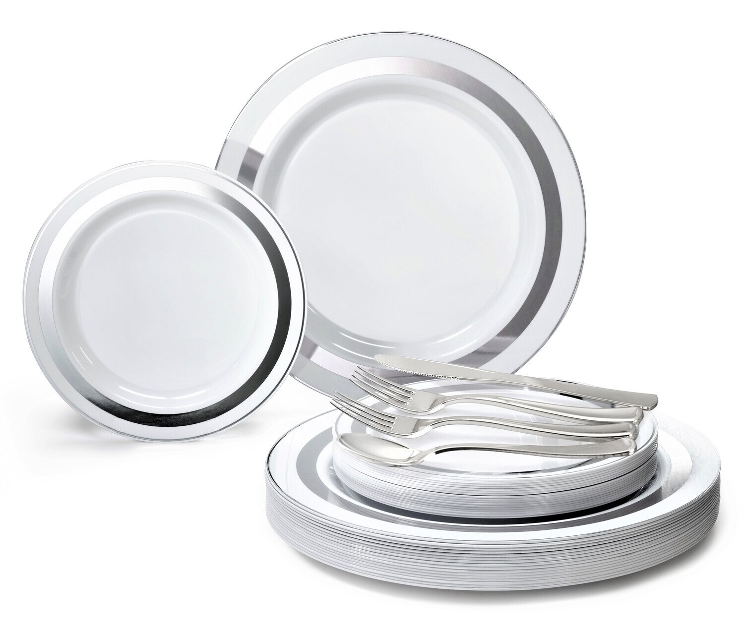 Soleil White &amp; Silver + Silver Silverware