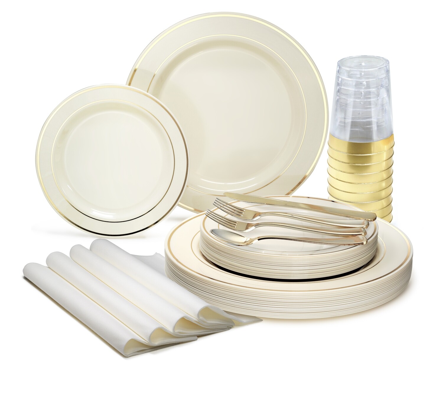 Ivory &amp; Gold Double Rim - Gold Silverware