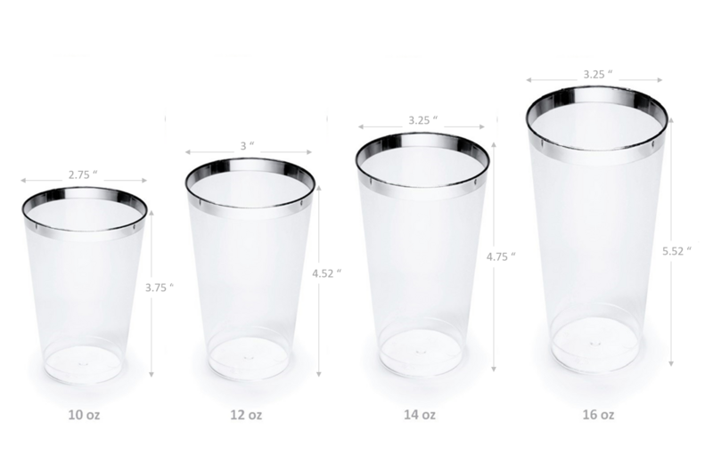 12 oz Heavy Duty Tumblers, Silver Rimmed