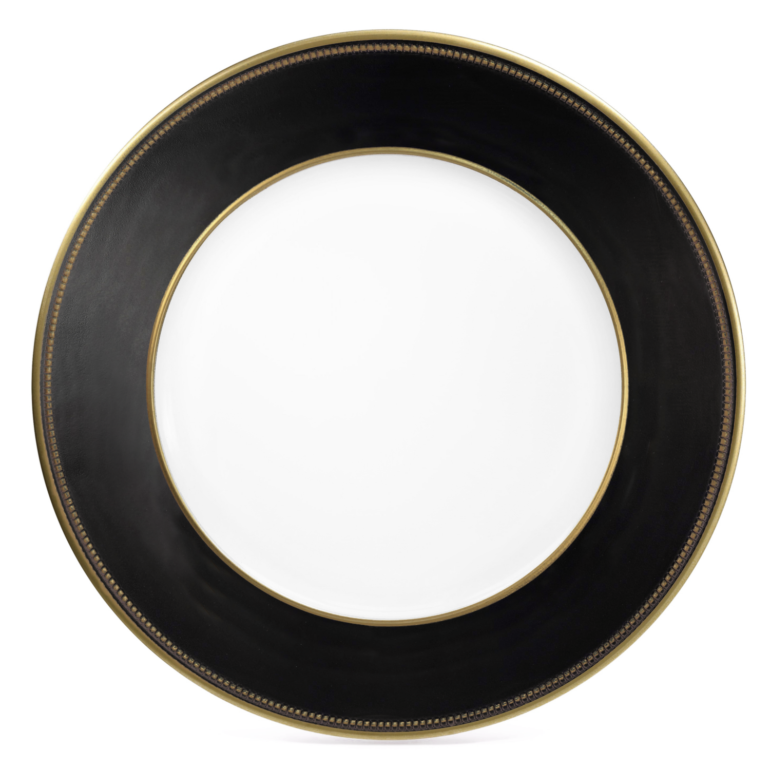 13&#39;&#39; Crown Design Charger Plate, Black &amp; Gold - 20 pcs