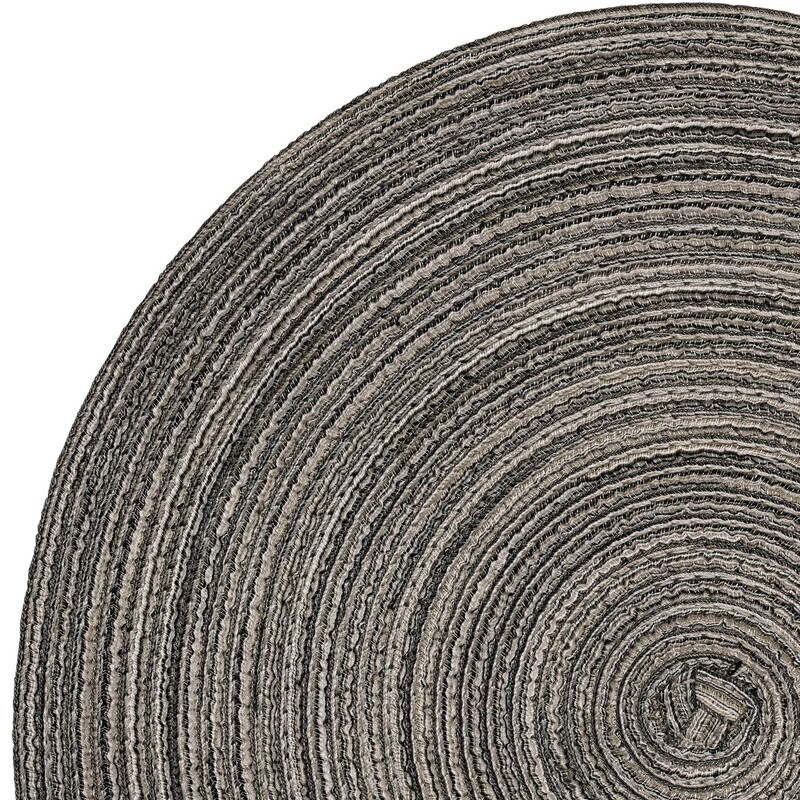Monaco Design - Grey - Round Handcrafted Woven Polyester Placemat