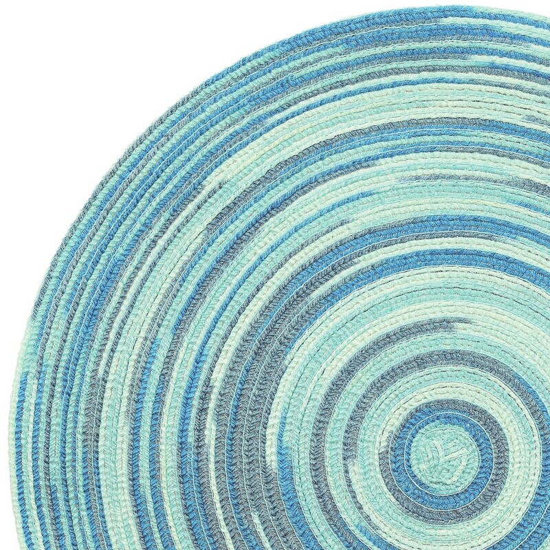 TWIST Design - Light Dark Blue - Round Handcrafted Woven Polyester Placemat