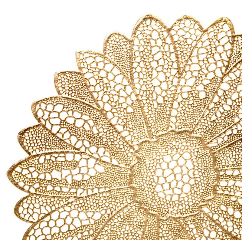 Fiore Design - Gold - Round Pressed Vinyl Placemat