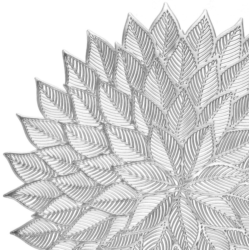Dhalia Design - Shinny Silver - Round Placemat