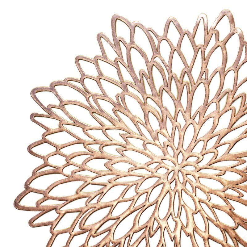 Leaf Design - Rose Gold - Pressed Vinyl Placemat