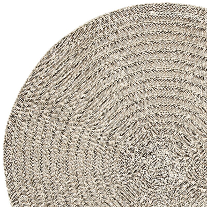 VIVAI Design - Beige - Round Handcrafted Woven Polyester Placemat