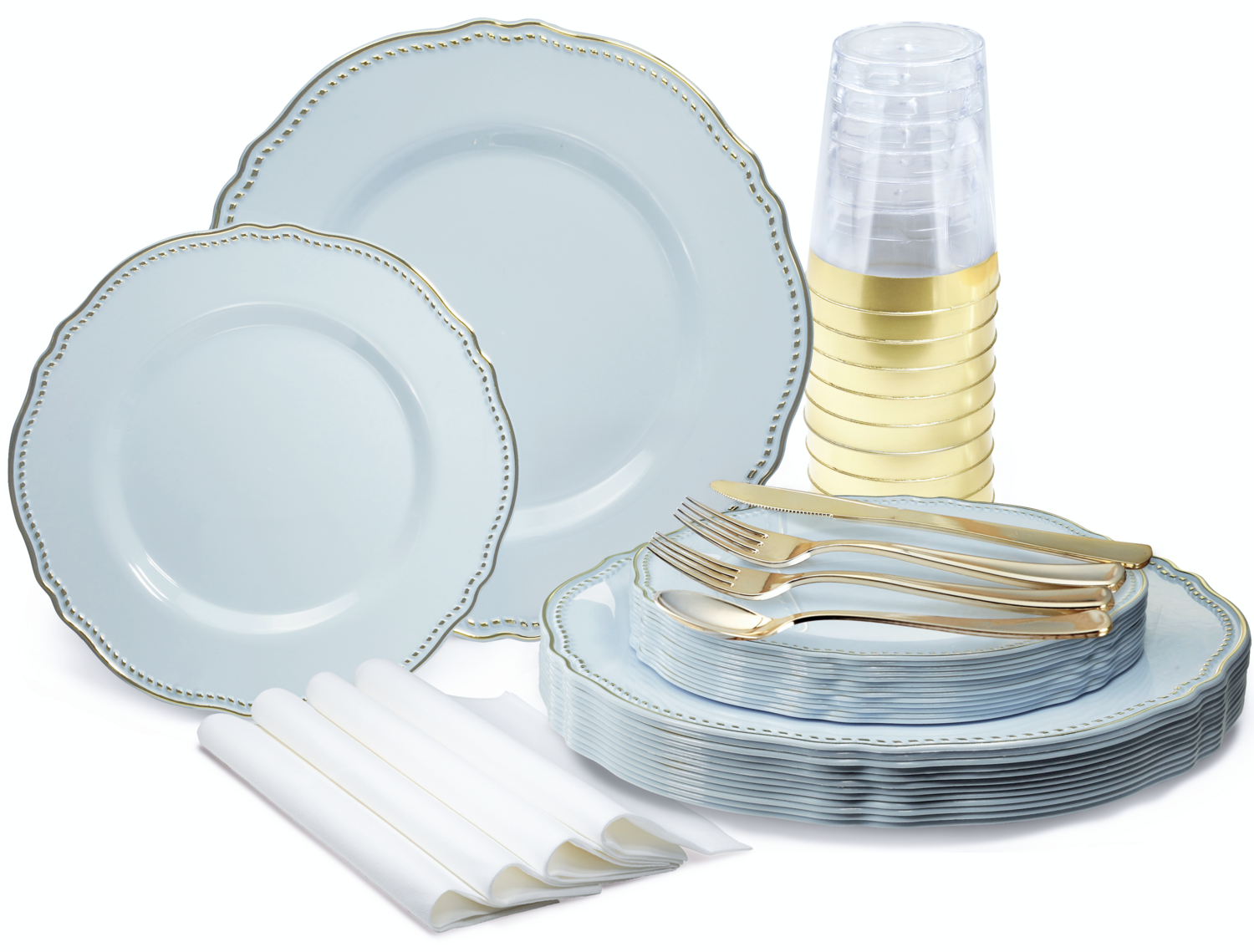 Rochelle Blue &amp; Gold - Gold Silverware