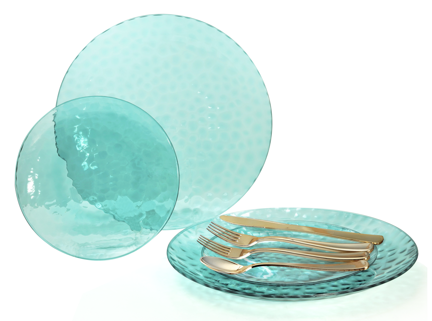 Coastal Clear Blue &amp; Gold Silverware