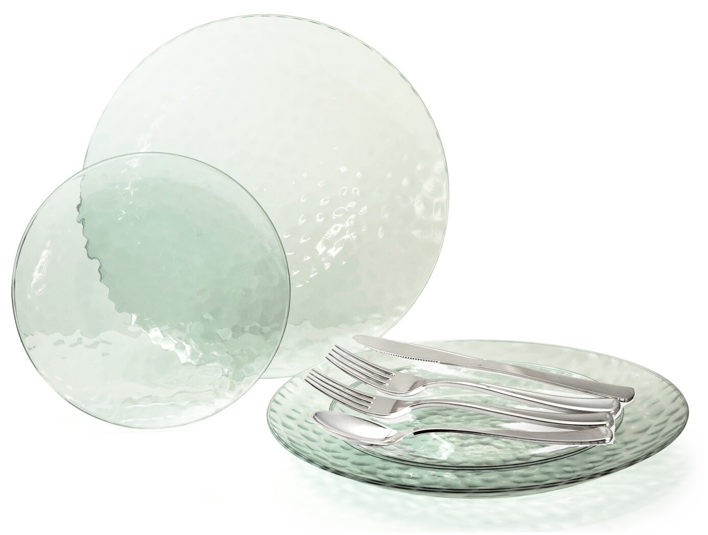 Coastal Clear Green &amp; Silver Silverware