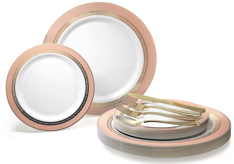 Ritz White Blush &amp; Gold + Gold Silverware