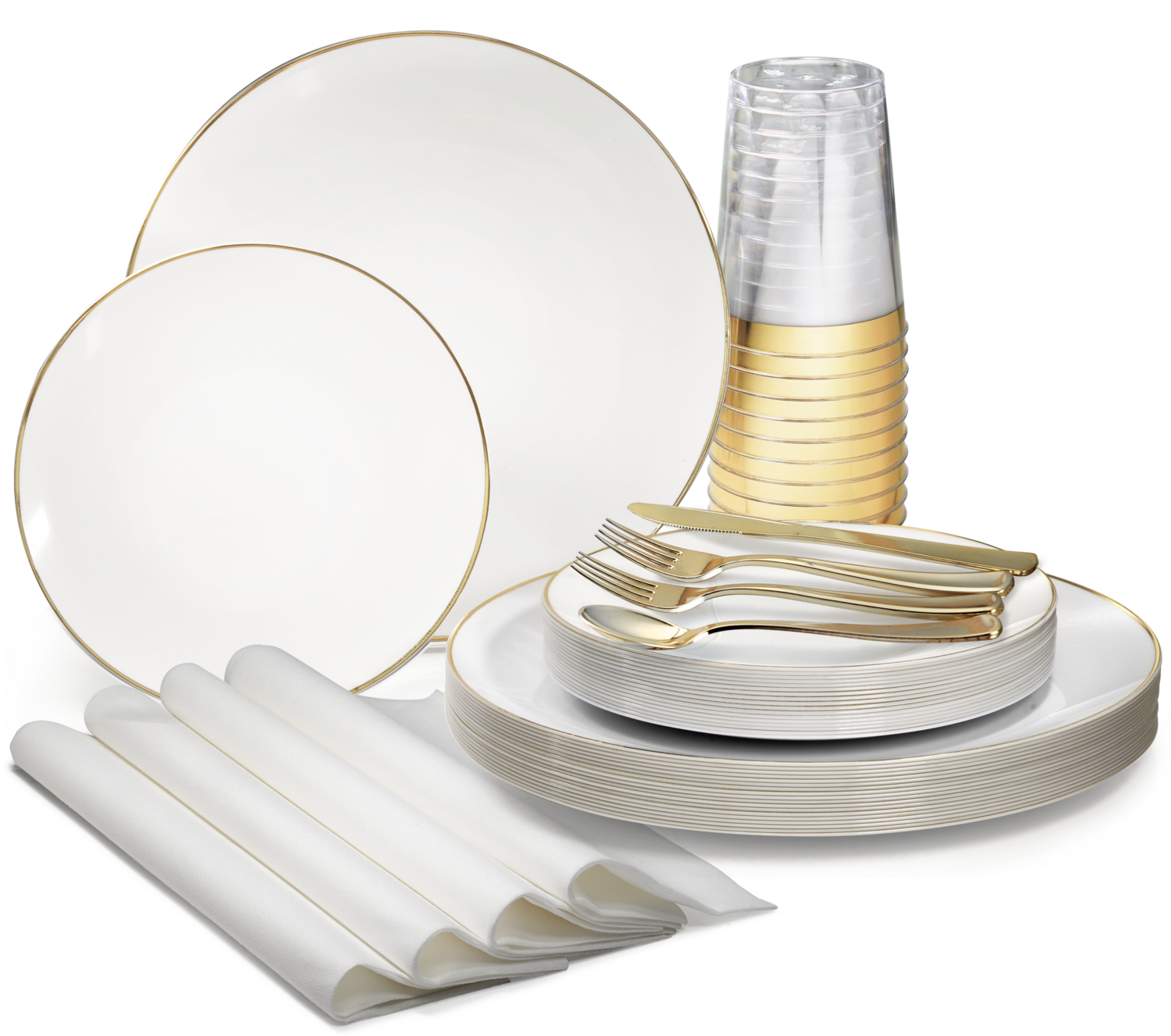 Bali White &amp; Gold - Gold Silverware