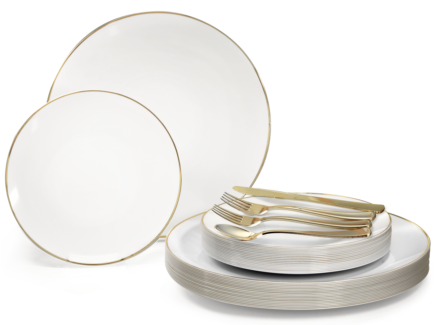 Bali White &amp; Gold + Silverware