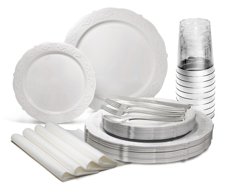 Portofino - Plain White - Silver Silverware Portofino - Plain White - Silver Silverware
