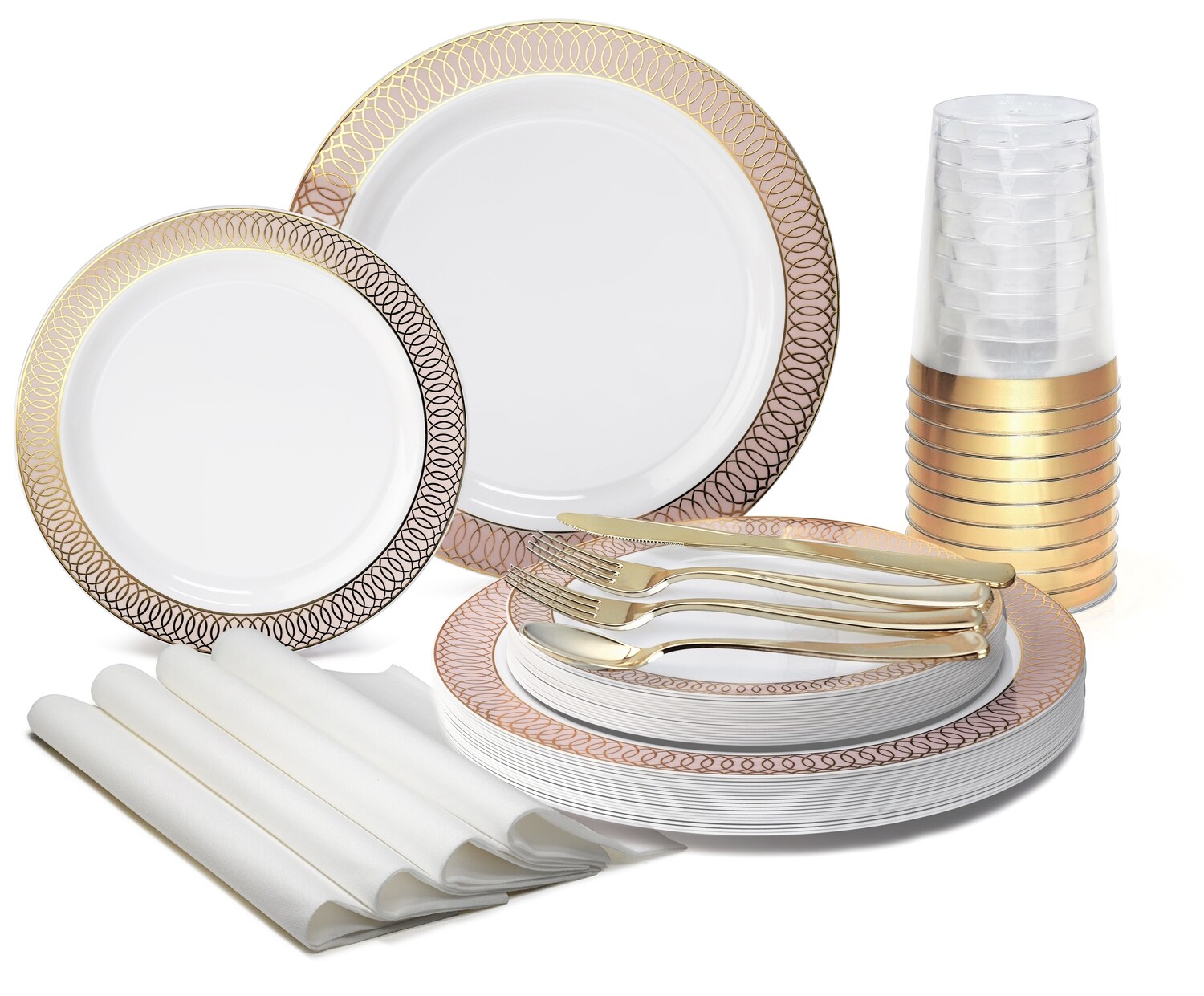 Venice White Blush &amp; Gold - Gold Silverware