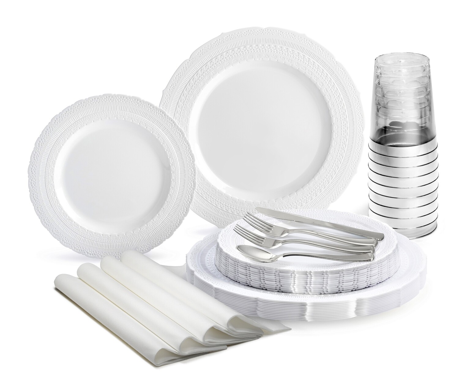 Chateau - Plain White - Silver Silverware
