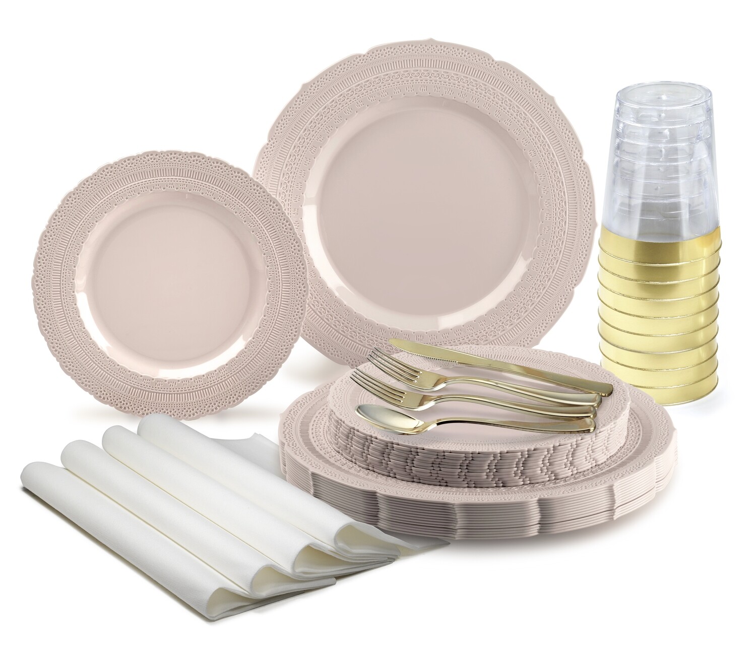 Chateau - Plain Blush - Gold Silverware