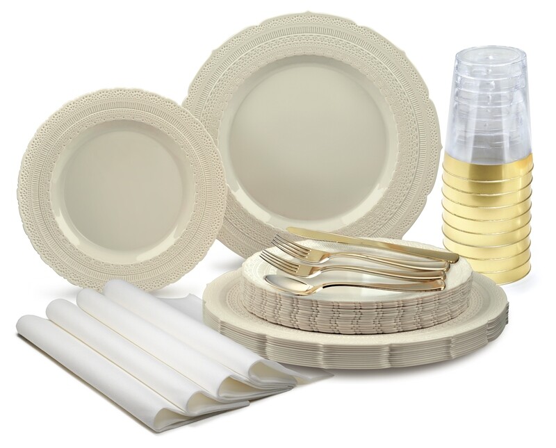 Chateau - Plain Ivory - Gold Silverware