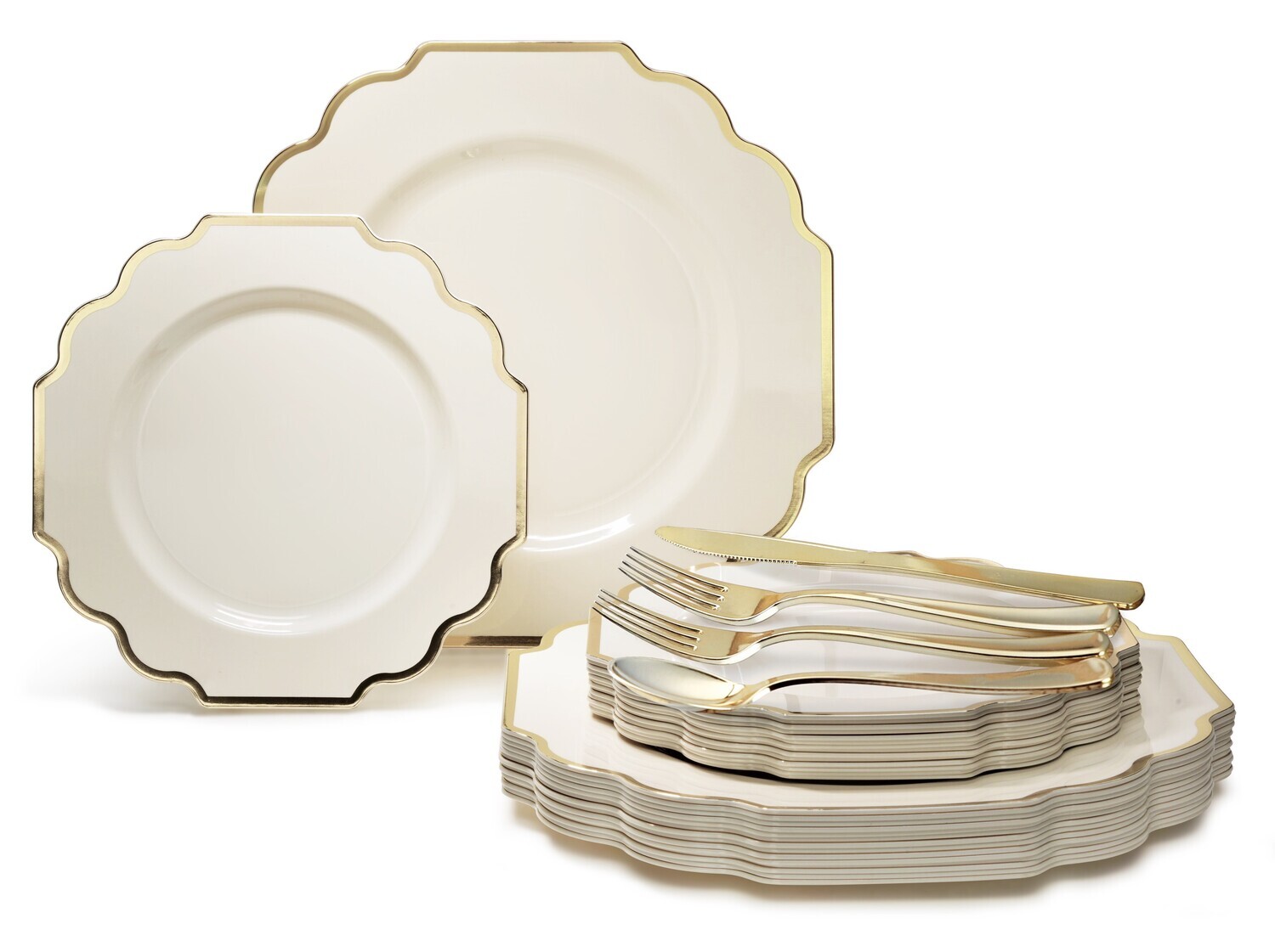Imperial in Ivory &amp; Gold+ Gold Silverware