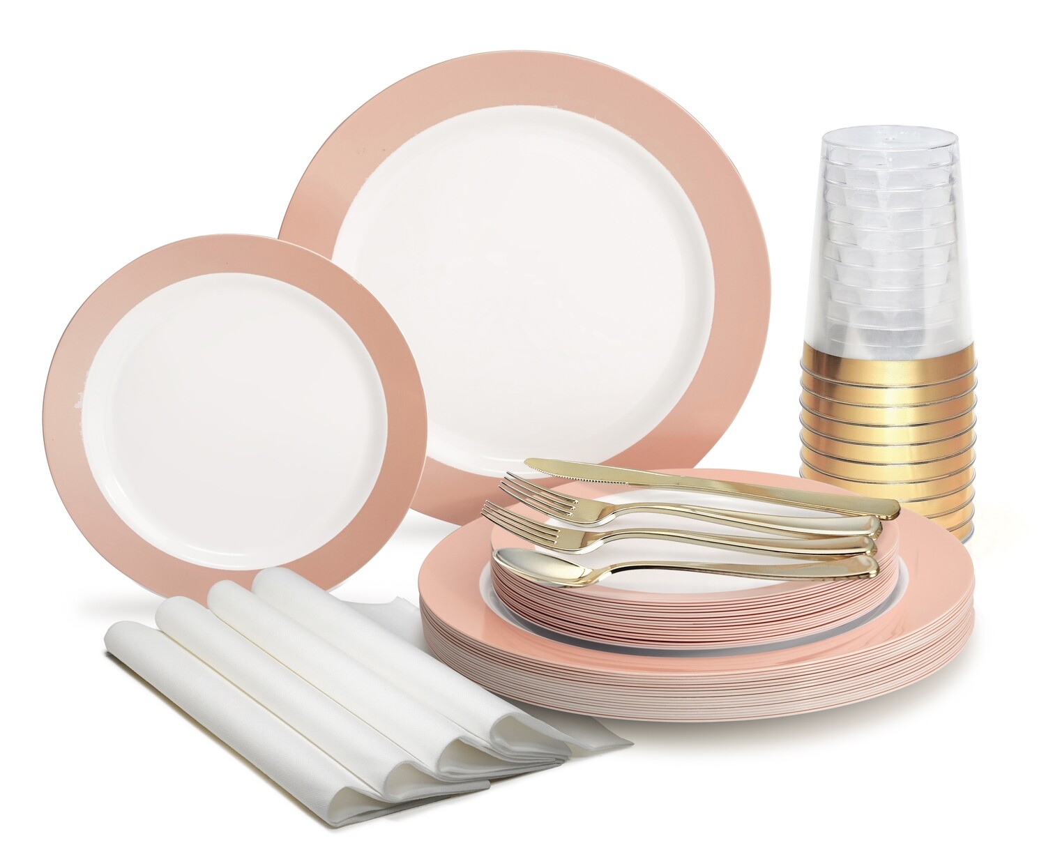 Rio - White &amp; Pearled Blush - Silver Silverware