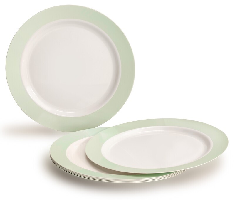 Rio - White &amp; Pearled Green - Silver Silverware