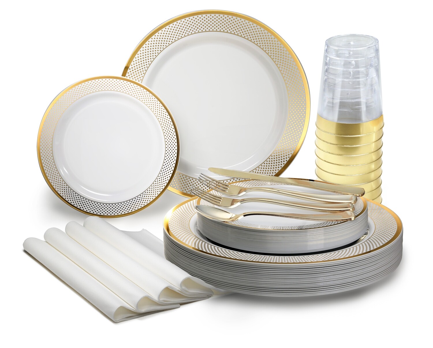 Sundance White Blue &amp; Gold - Gold Silverware