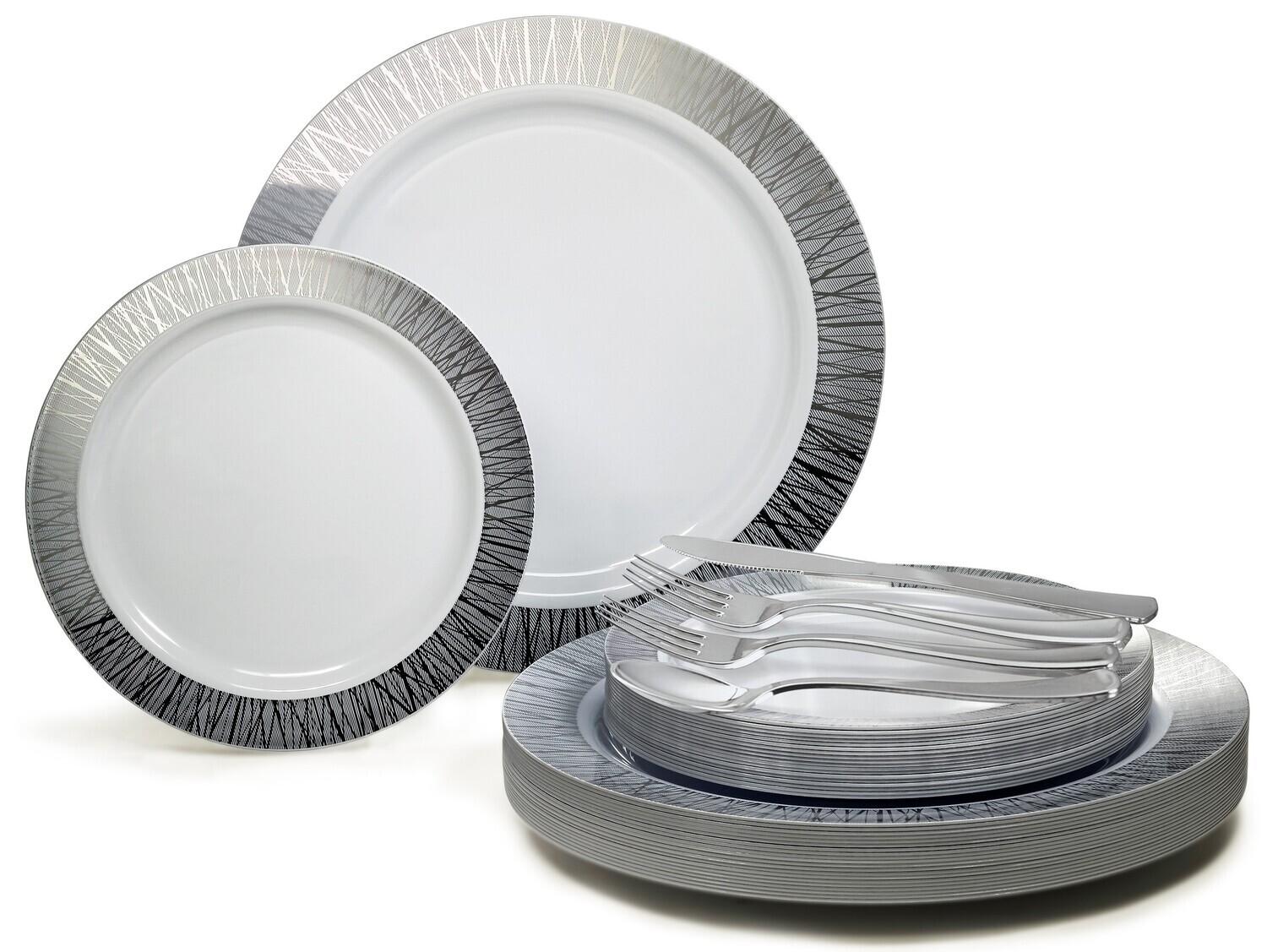 Starlight White &amp; Silver + Silver Silverware