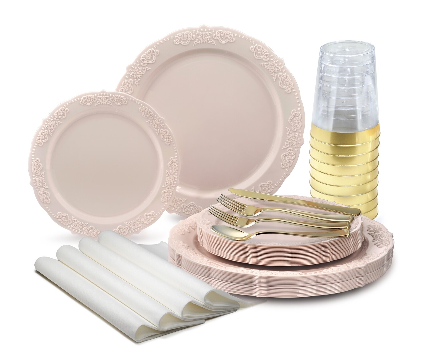 Portofino - Light Pink - Gold Silverware