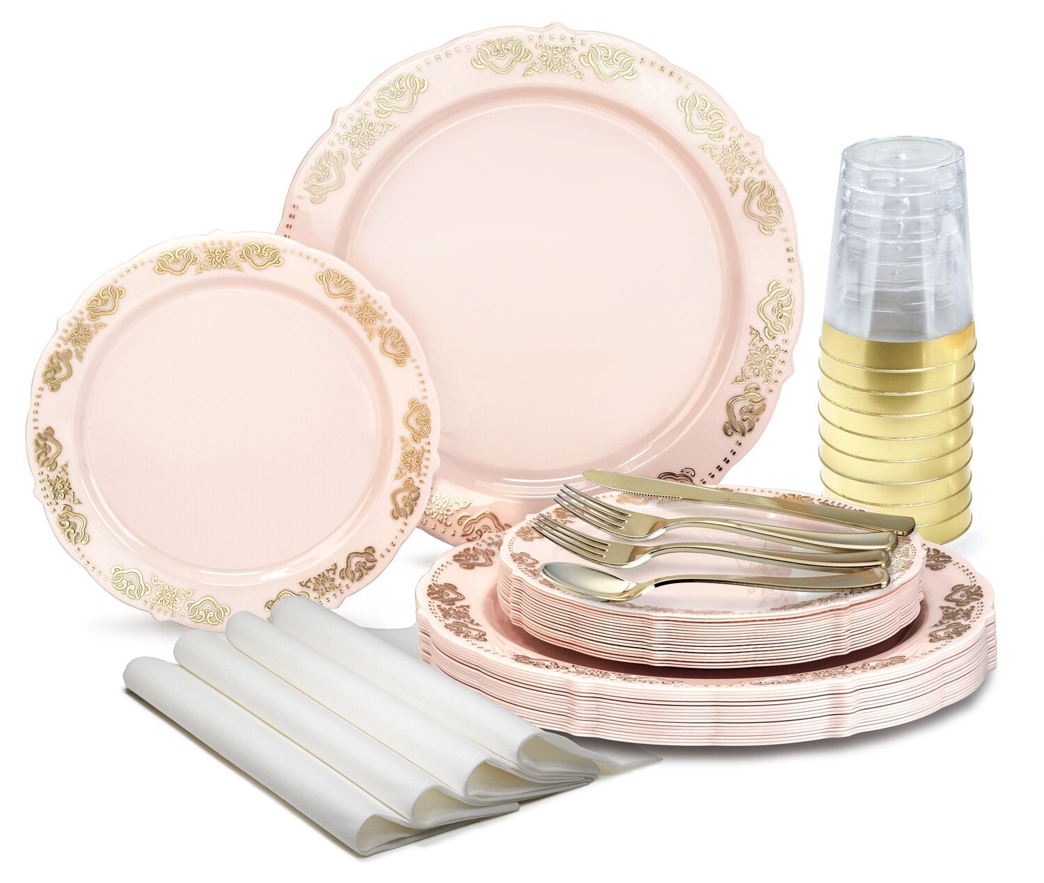 Portofino - Light Pink &amp; Gold - Gold Silverware