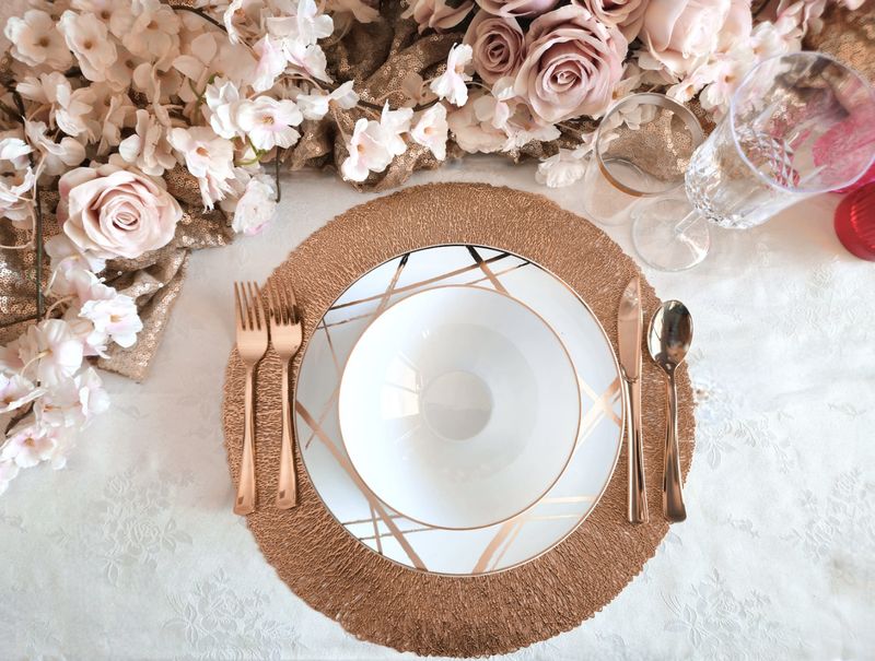 Reef Design - Rose Gold - Round Placemat