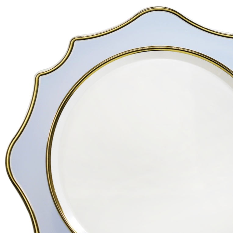13.25'' Scalloped Charger Blue Gold