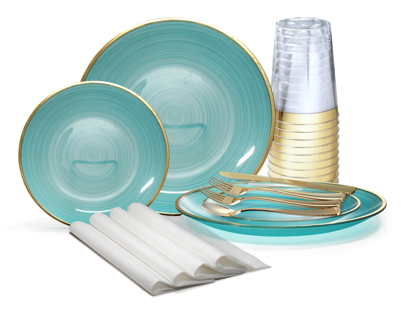 Belize Aqua &amp; Gold- Gold Silverware