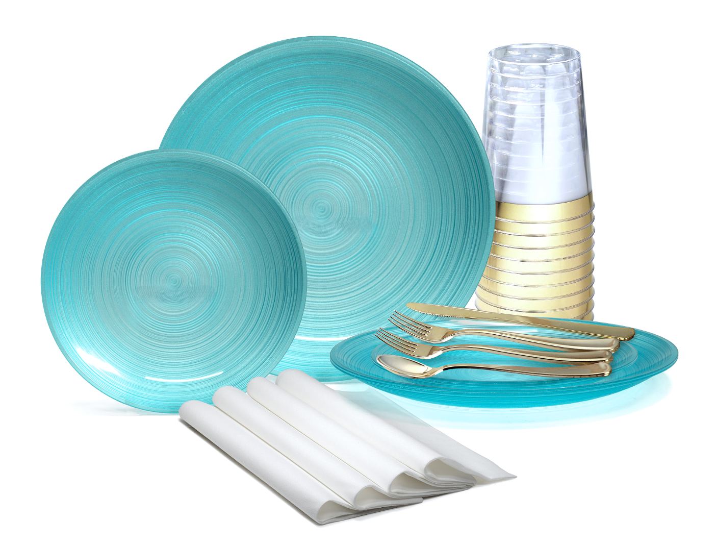 Belize  Aqua - Gold Silverware