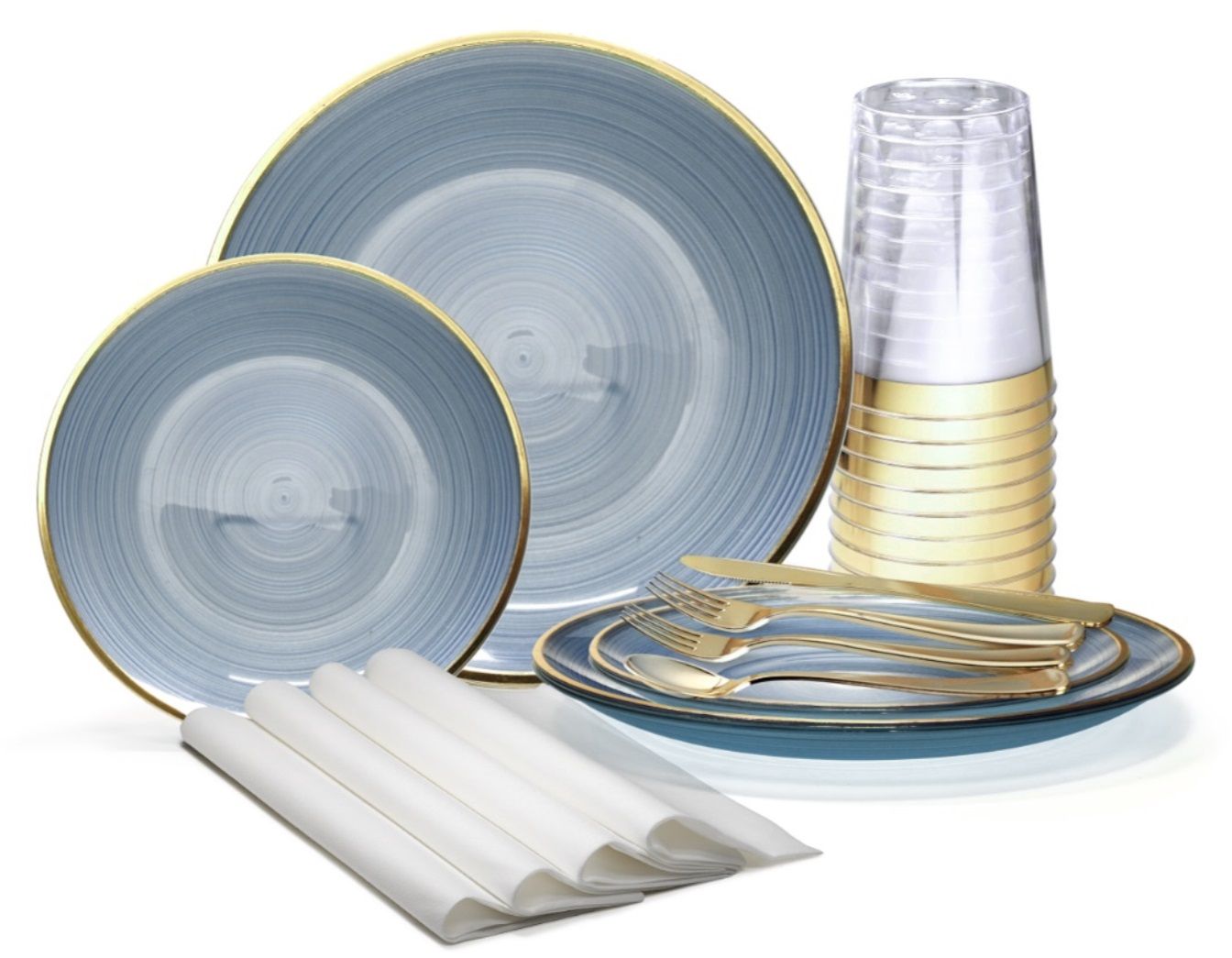 Belize Blue &amp; Gold- Gold Silverware