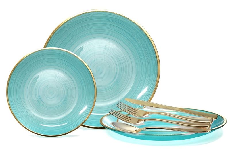 Belize Blue &amp; Gold Silverware