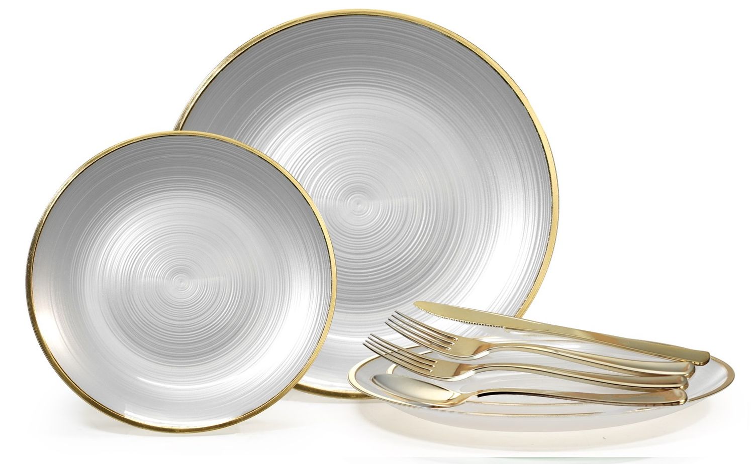 Belize Pearl White &amp; Gold  &amp; Silverware