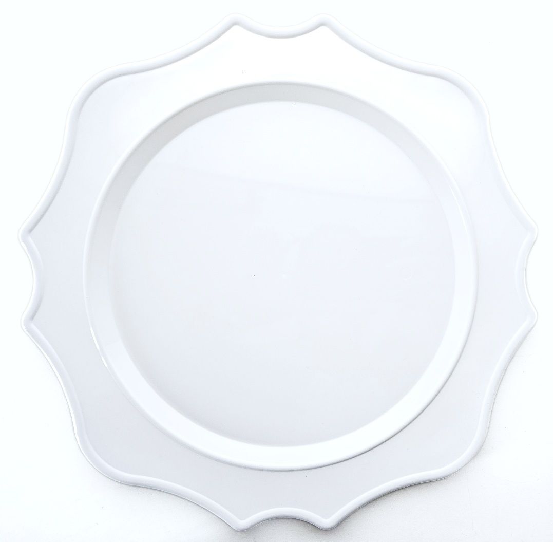 13.25&#39;&#39; Scalloped Charger Plate Plain White