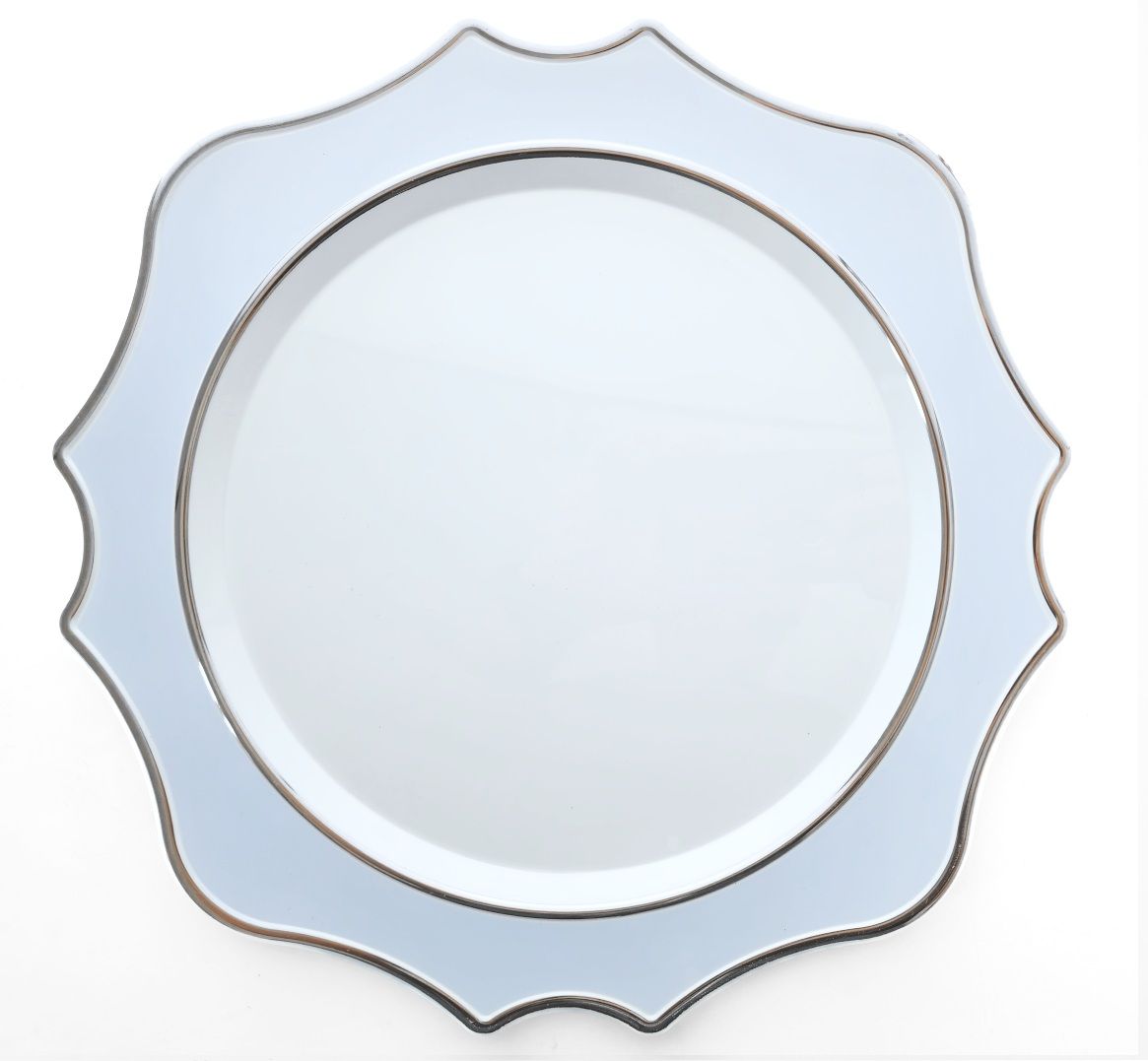 13.25&#39;&#39; Scalloped Charger Blue Silver