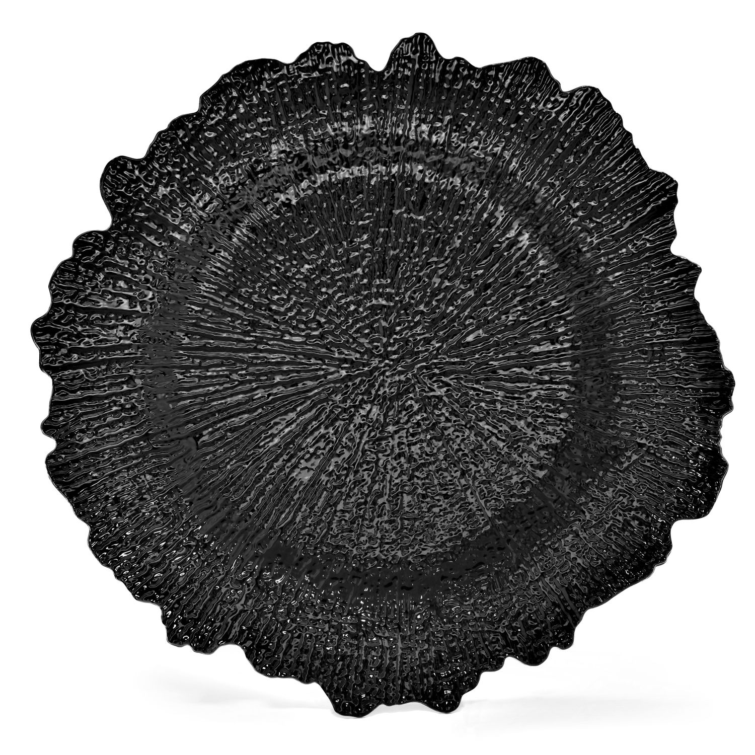 13&#39;&#39; Coral Design Charger Plate, Black - 20 pcs