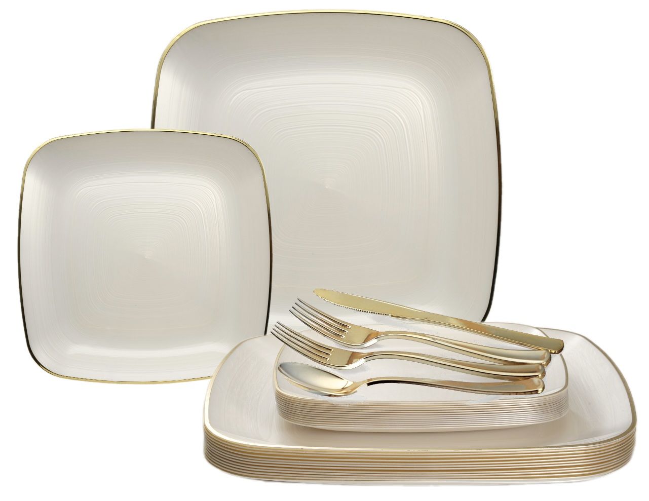 Belize Square Ivory &amp; Gold-  Silverware