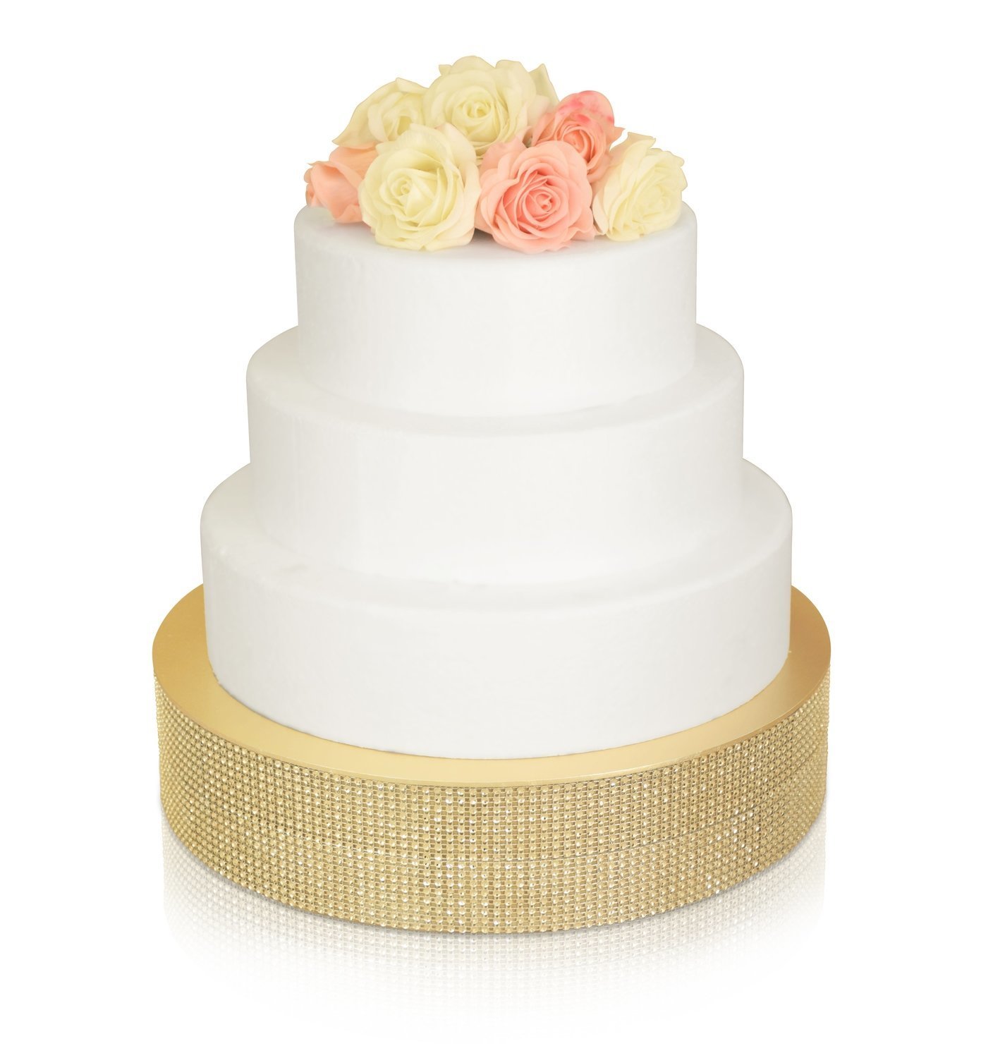 14&quot; Round Rhinestone Cake Stand - GOLD