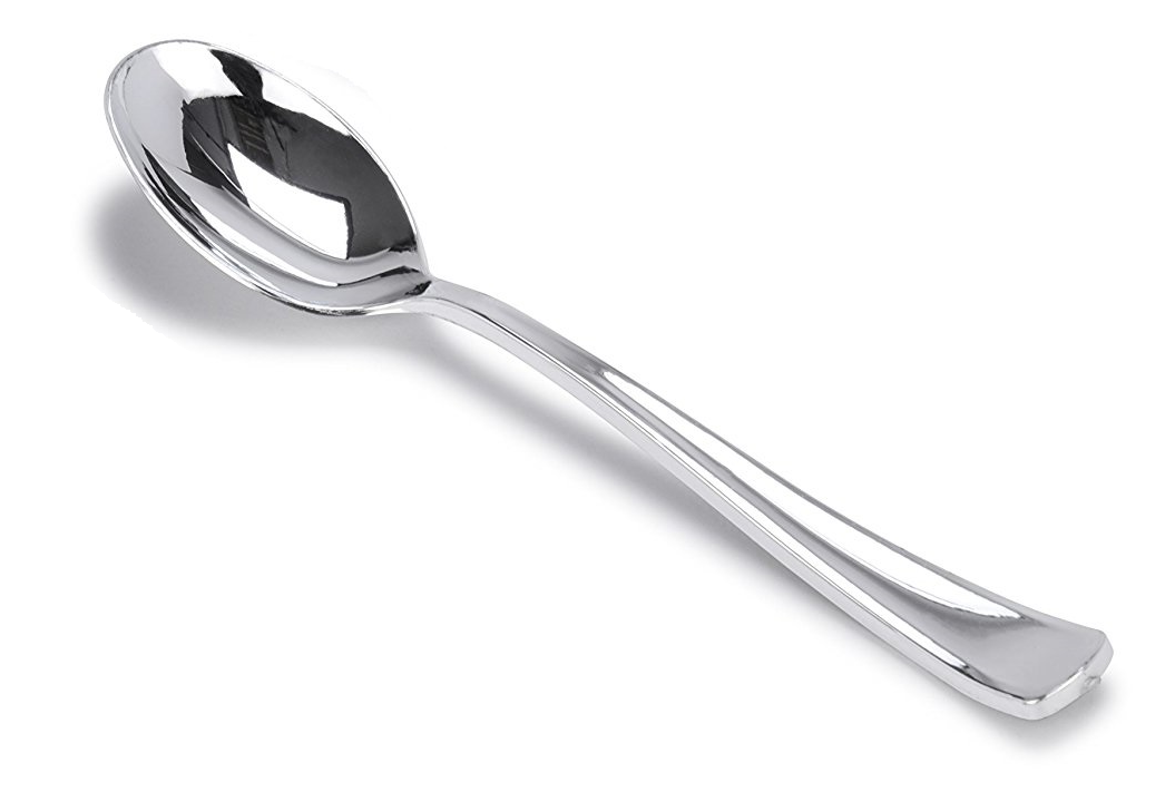 Plastic Silver Spoon