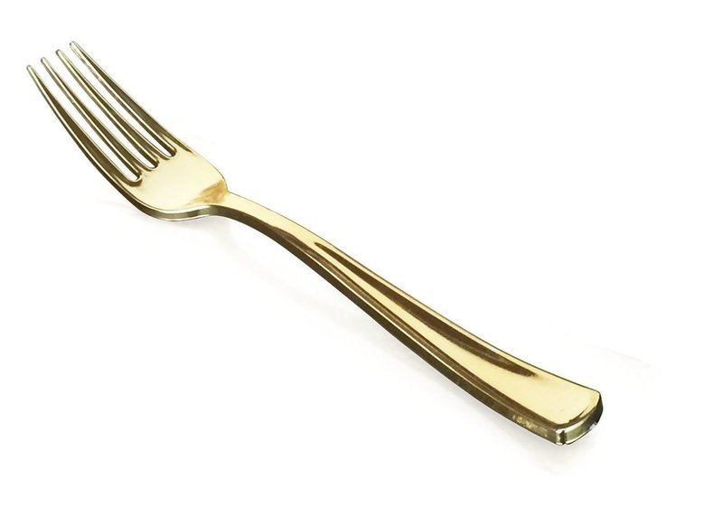 Plastic Gold Fork  -1 PIECE SAMPLE -