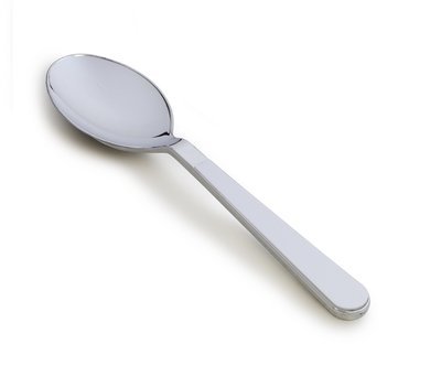 Plastic White / Silver Spoon