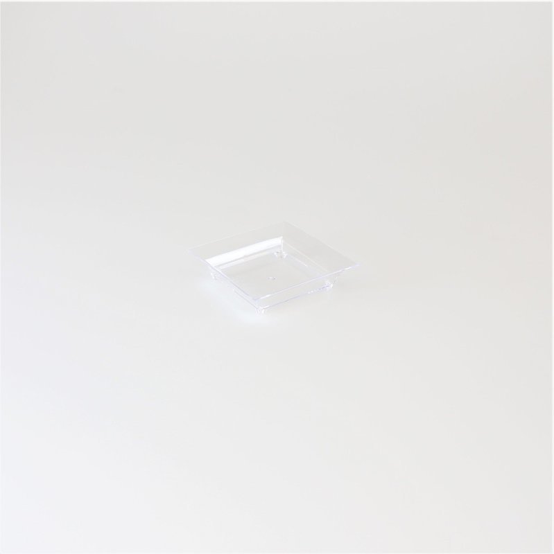2.4"x 2.4" Mini Square Tray, Clear x 24 pcs