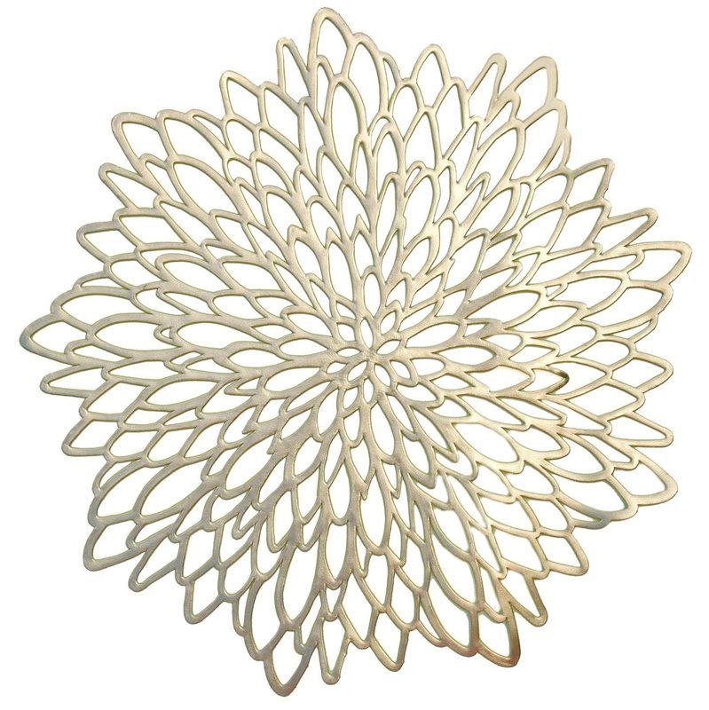 Leaf Design - Gold - Pressed Vinyl Placemat