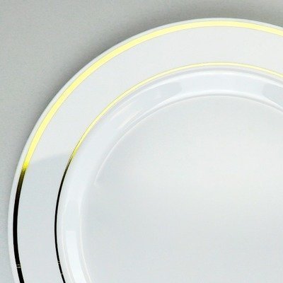 DOUBLE RIMMED         -  WHITE &amp; GOLD   -