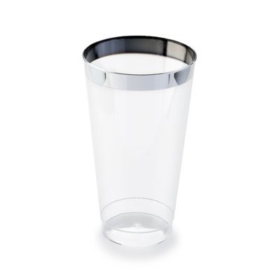 14 oz Heavy Duty Tumblers, Silver Rimmed 14 oz Heavy Duty Tumblers, Silver Rimmed