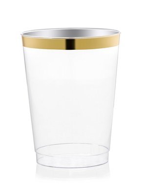 10 oz Heavy Duty Tumblers, Gold Rimmed