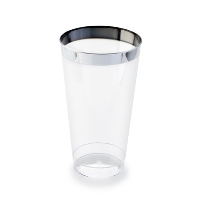 12 oz Heavy Duty Tumblers, Silver Rimmed 12 oz Heavy Duty Tumblers, Silver Rimmed